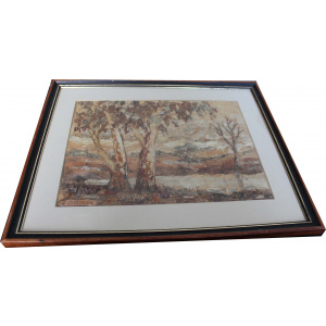 Vintage Australian Aboriginal Bark Painting - Authentic Artwork from the Australian Indigenous Culture