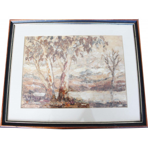 Vintage Australian Aboriginal Bark Painting - Authentic Artwork from the Australian Indigenous Culture