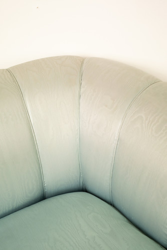 Pair of silk Moiré sofas produced by StyleArte in the 1980s