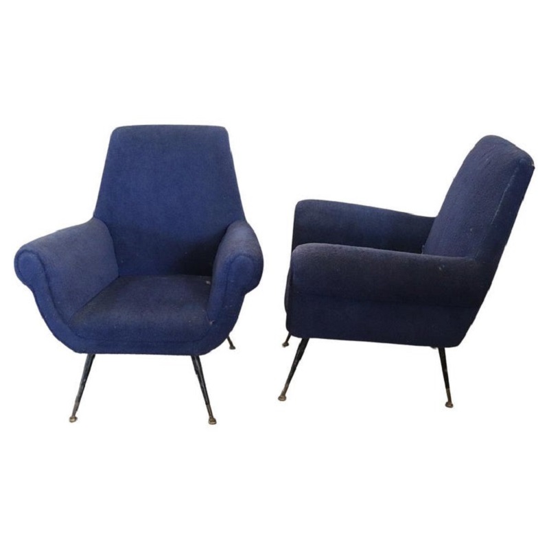 Armchairs attributed to Gigi Radice for Minotti, 1950s, Set of 2