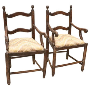 Antique Armchairs in Walnut, 18th Century, Set of 2