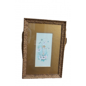Antique Fairy watercolour among flowers