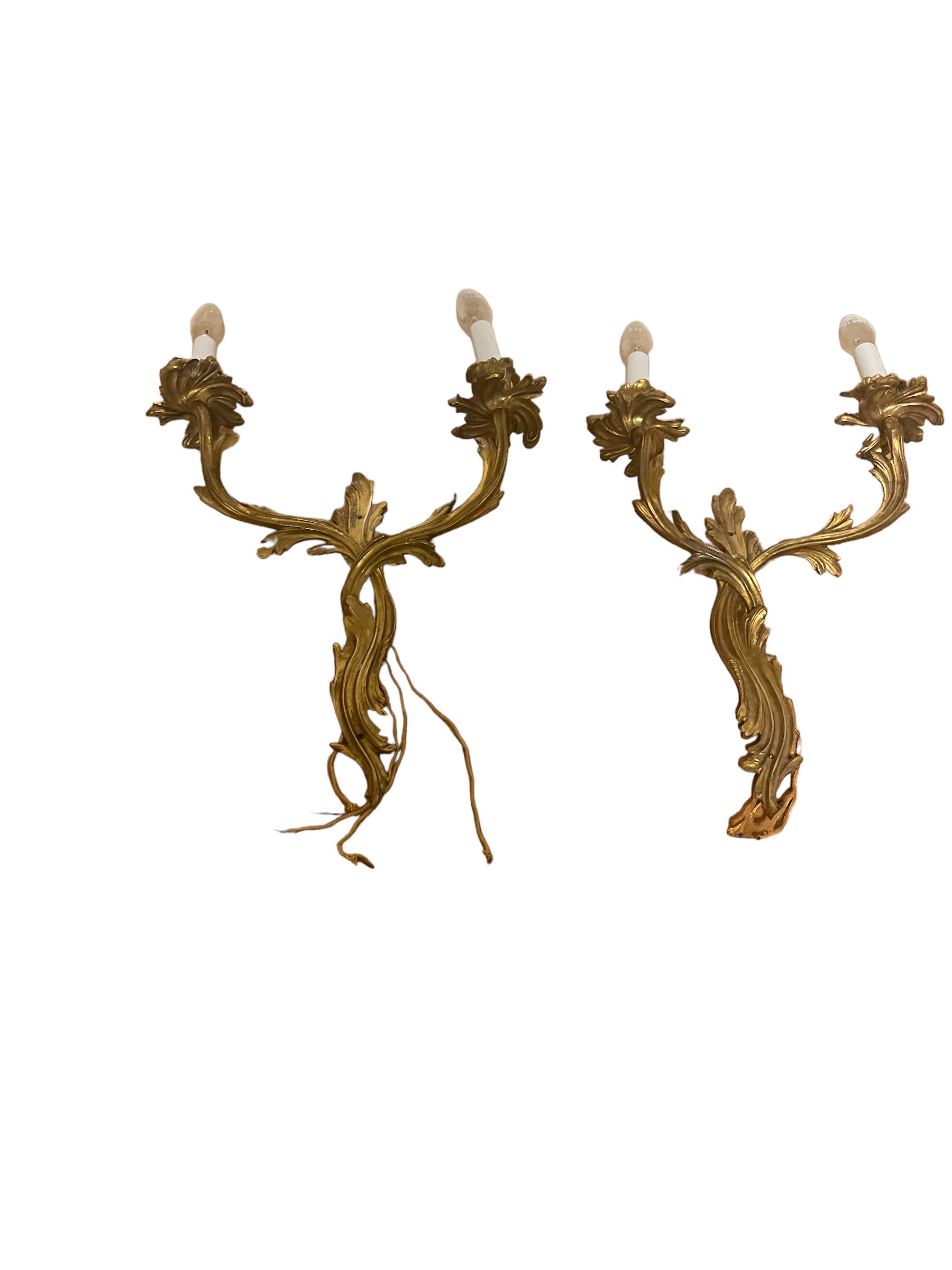 Pair of French Gilt wall Sconces
