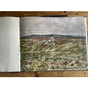 19th century sketch book watercolours of Cornwall and Scottish views