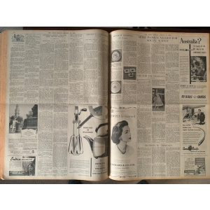 A bound copy of The Times newspaper July - September 1956. Genuine original 1956