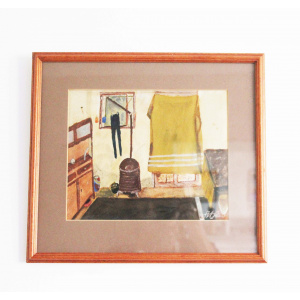 Vintage Spanish cottage interior painting