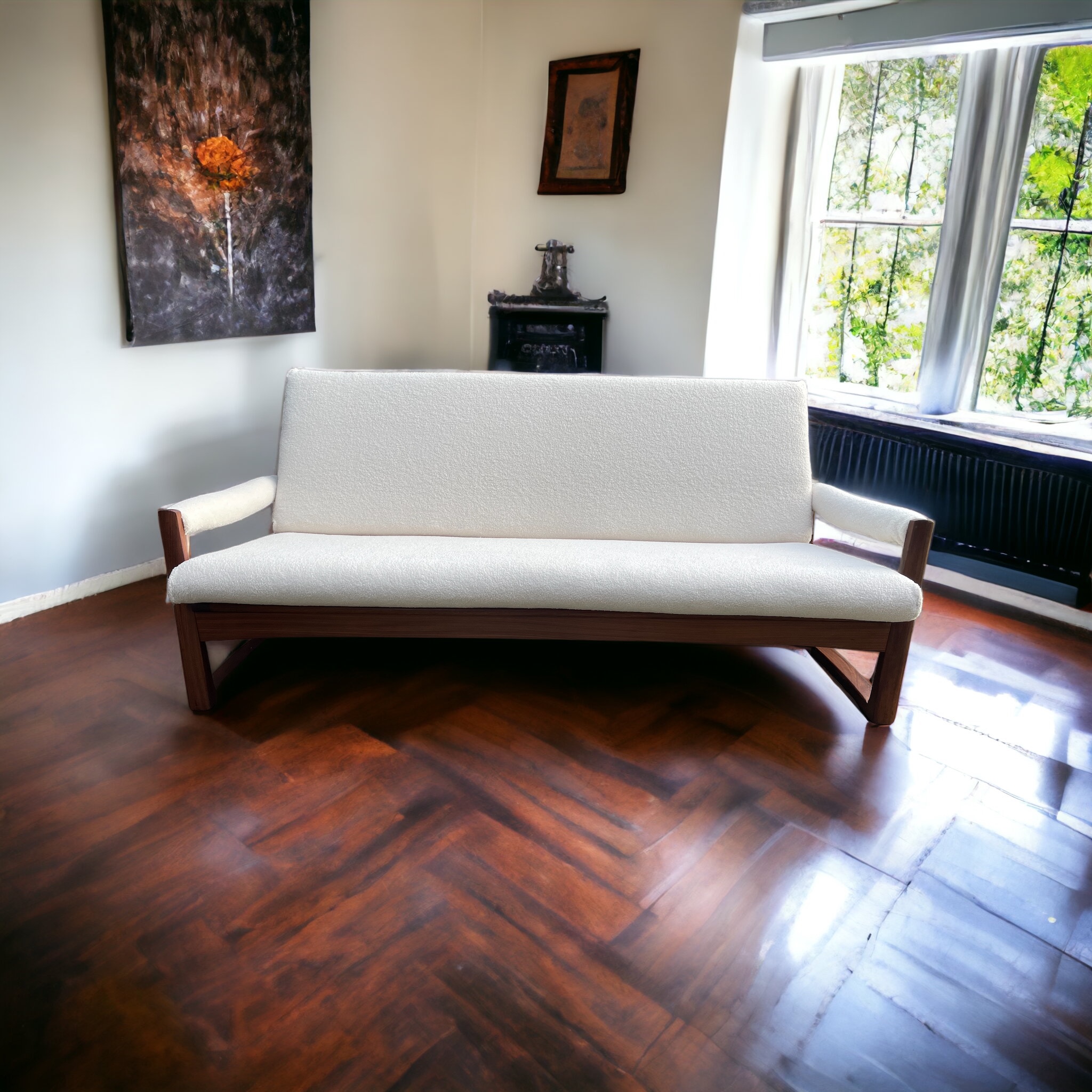 Midcentury Guy Rogers Virginia Teak Sofa