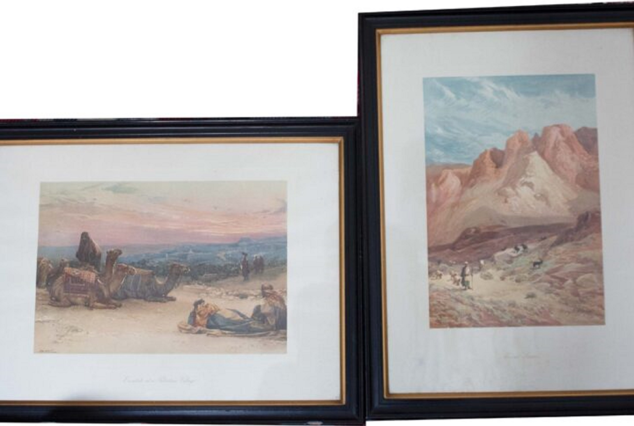 Pair of Antique Prints of Palestine and Mount Mount Sinai