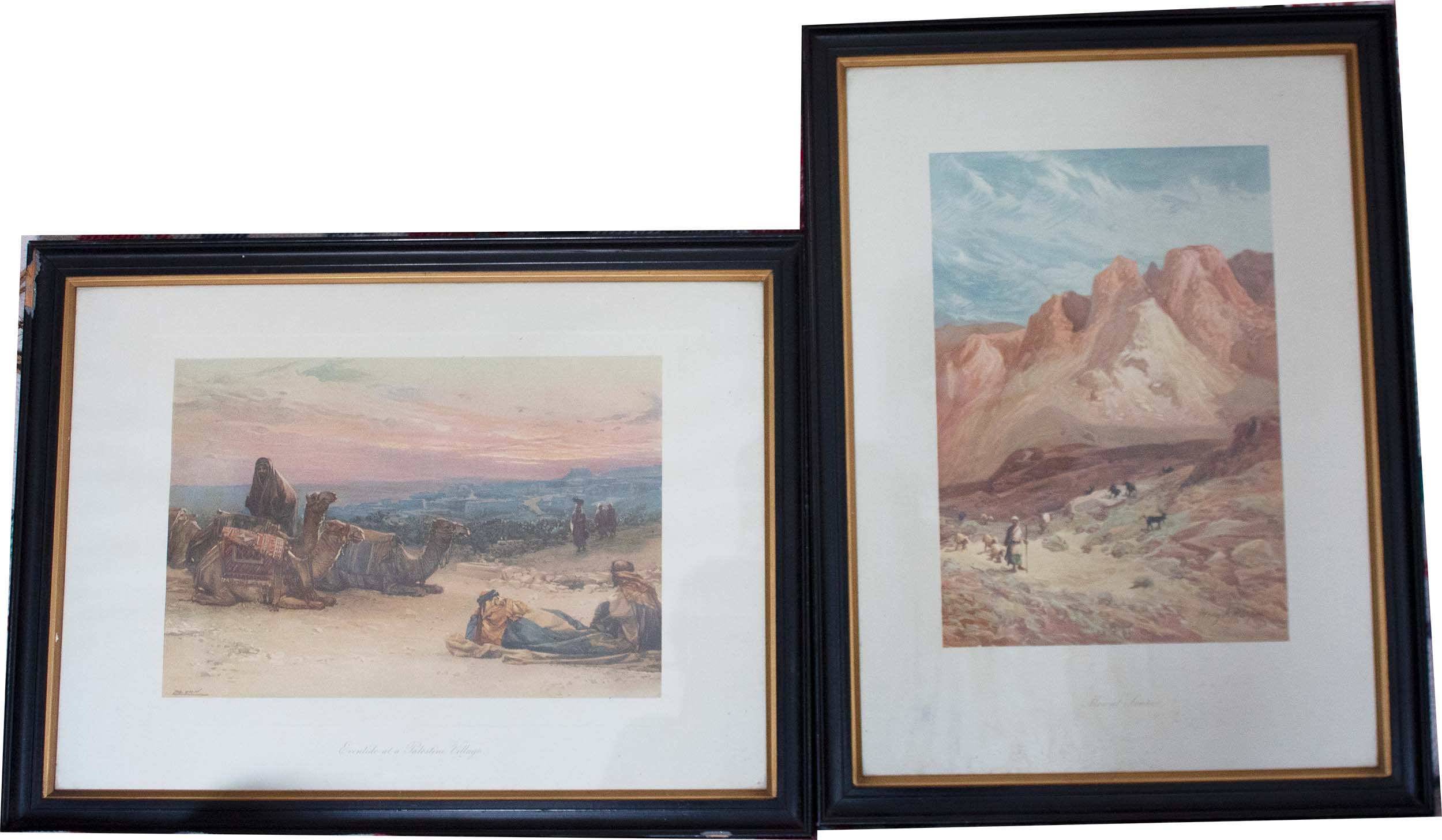Pair of Antique Prints of Palestine and Mount Mount Sinai