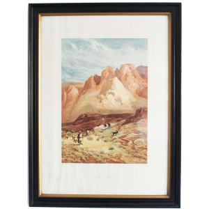 Pair of Antique Prints of Palestine and Mount Mount Sinai