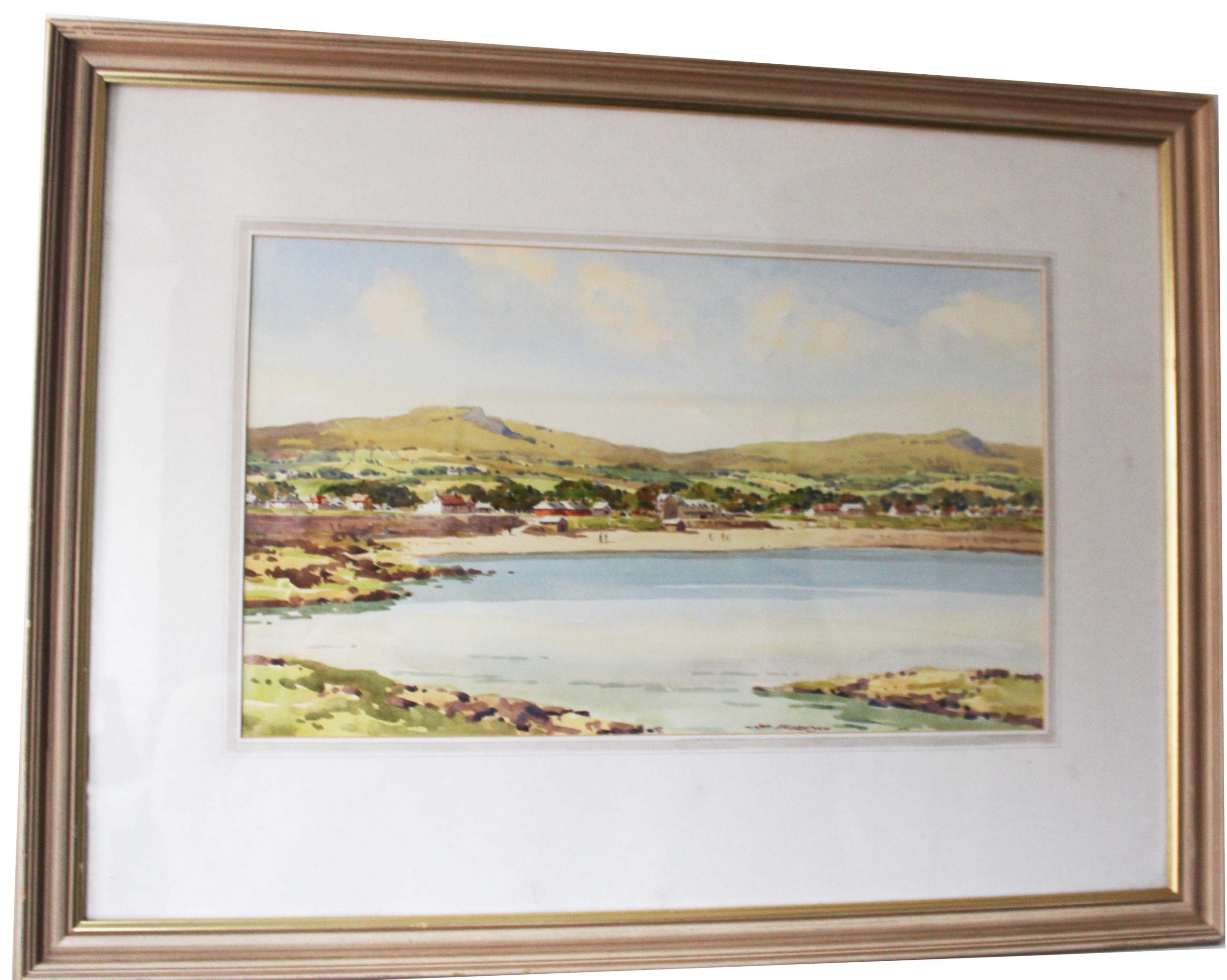 Northern Ireland Watercolour Of Ballygally Beach