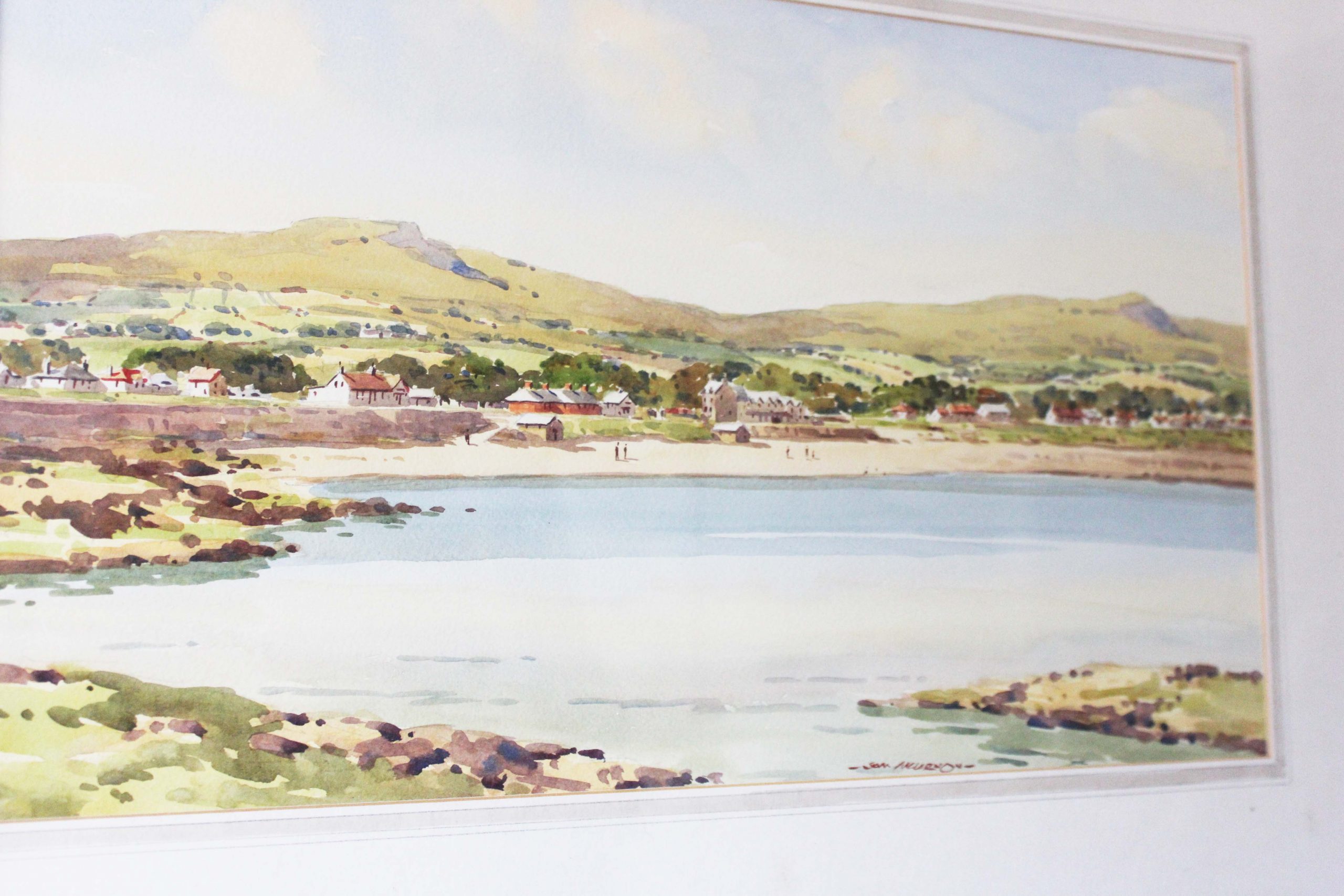 Northern Ireland Watercolour Of Ballygally Beach
