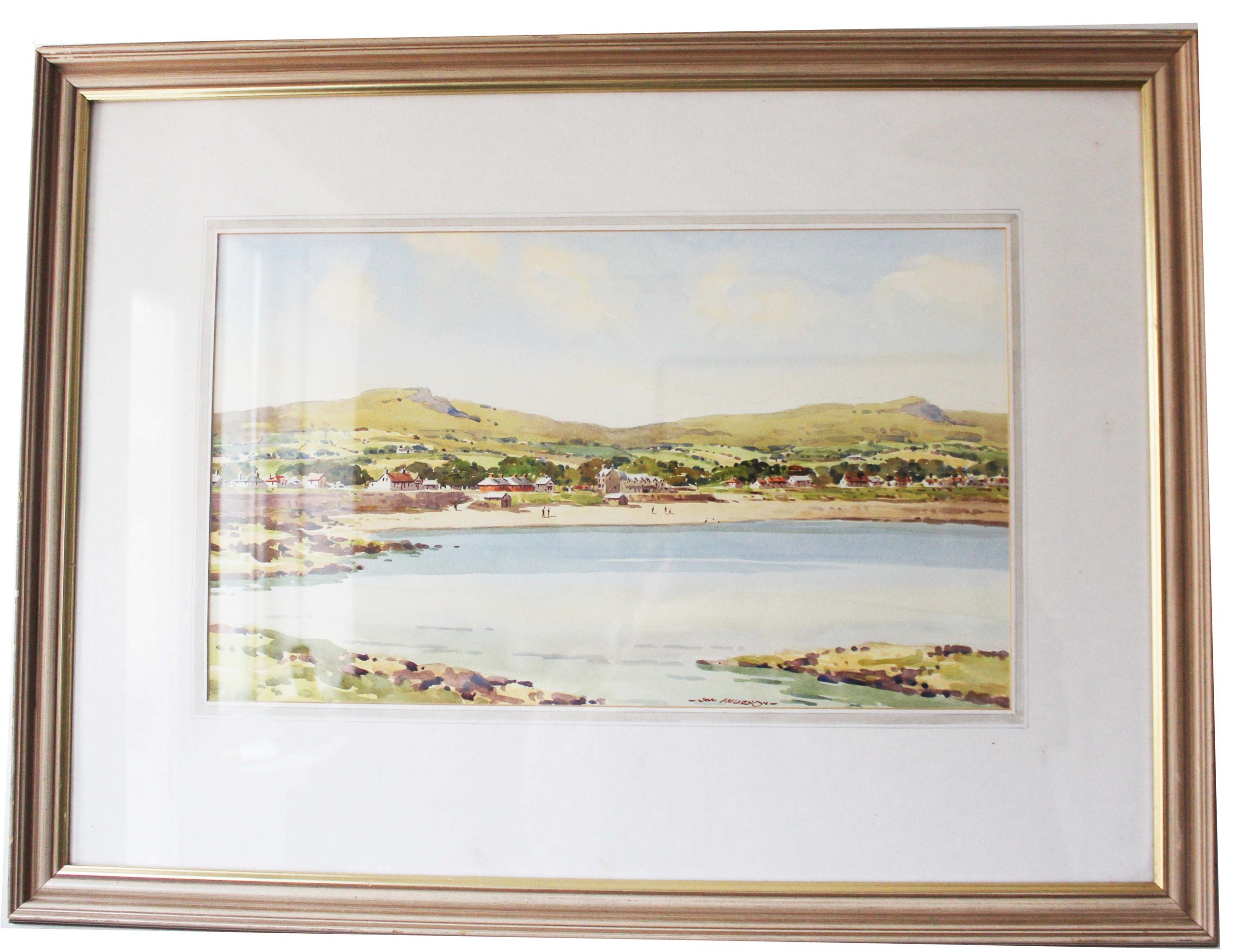 Northern Ireland Watercolour Of Ballygally Beach