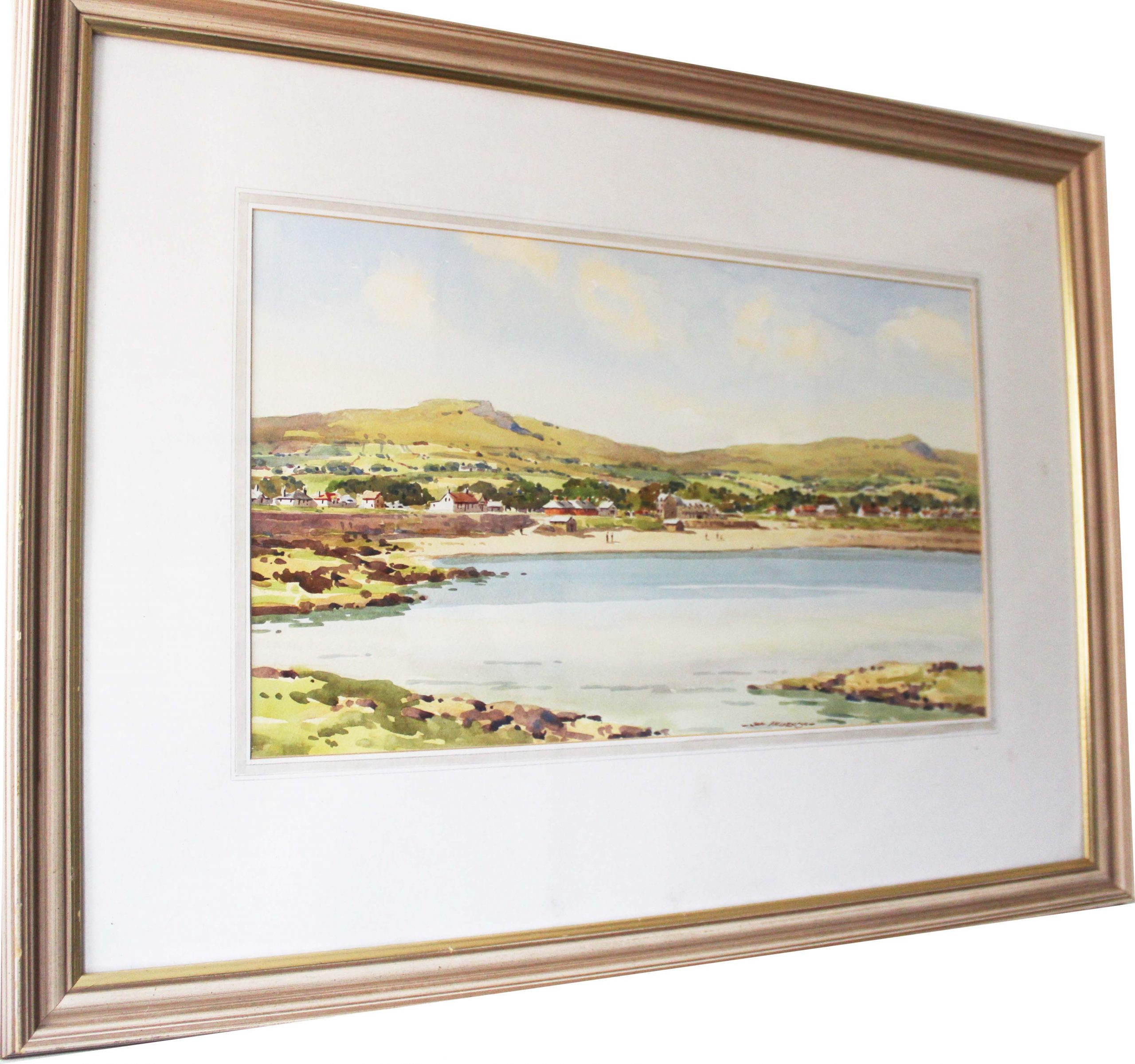 Northern Ireland Watercolour Of Ballygally Beach