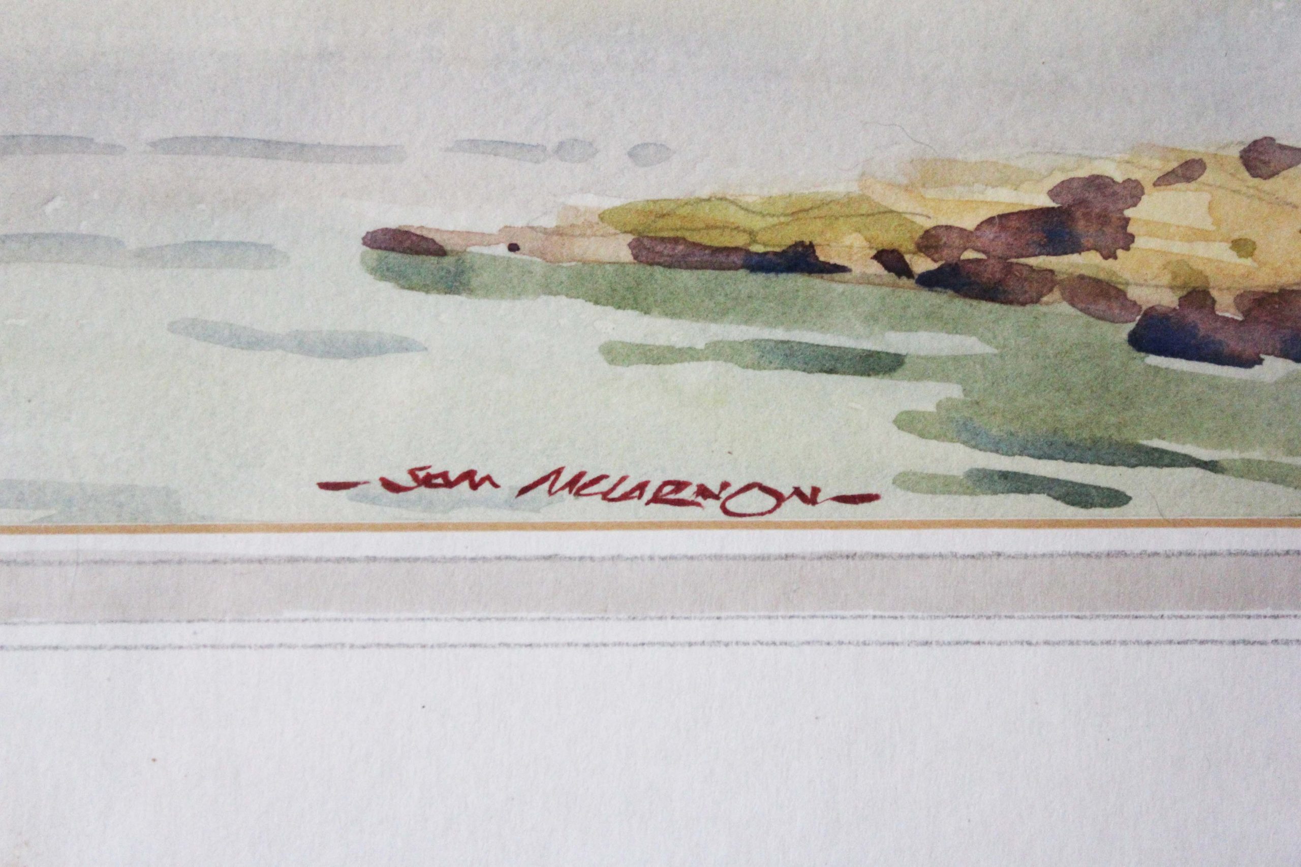 Northern Ireland Watercolour Of Ballygally Beach