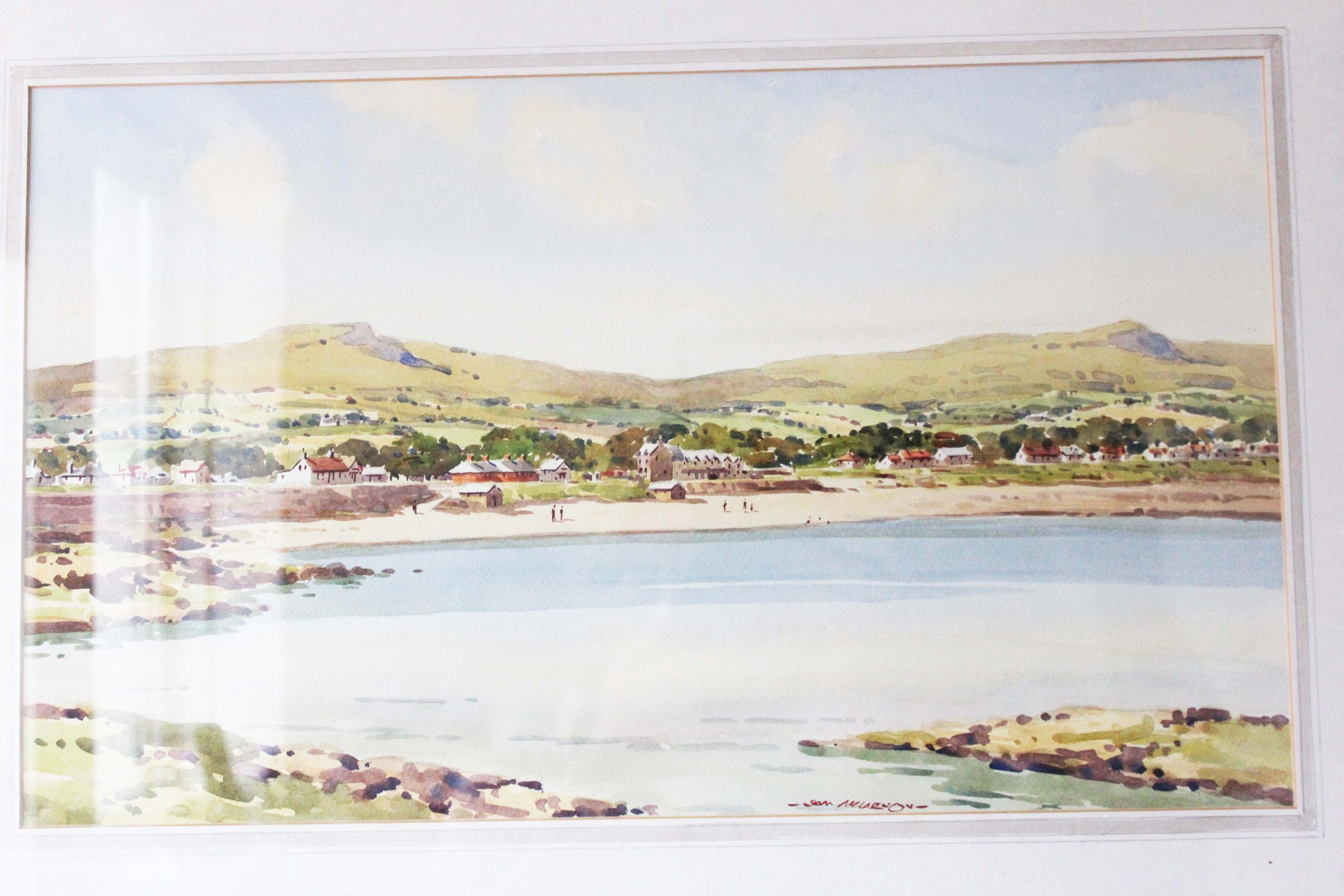 Northern Ireland Watercolour Of Ballygally Beach
