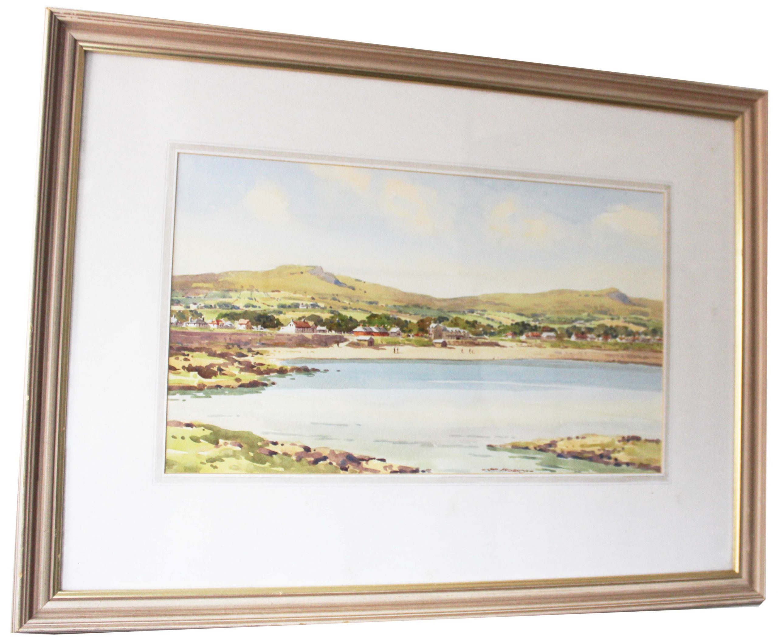 Northern Ireland Watercolour Of Ballygally Beach