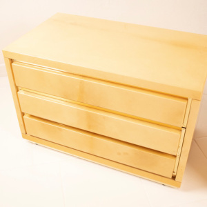 Pair of parchment bedside tables by Aldo Tura for Tura Milano