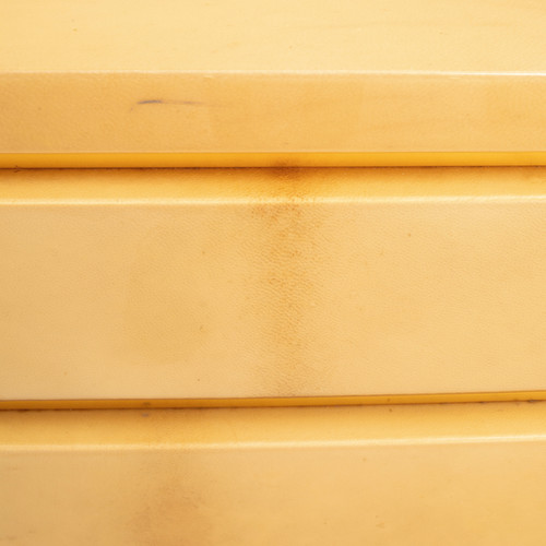 Pair of parchment bedside tables by Aldo Tura for Tura Milano