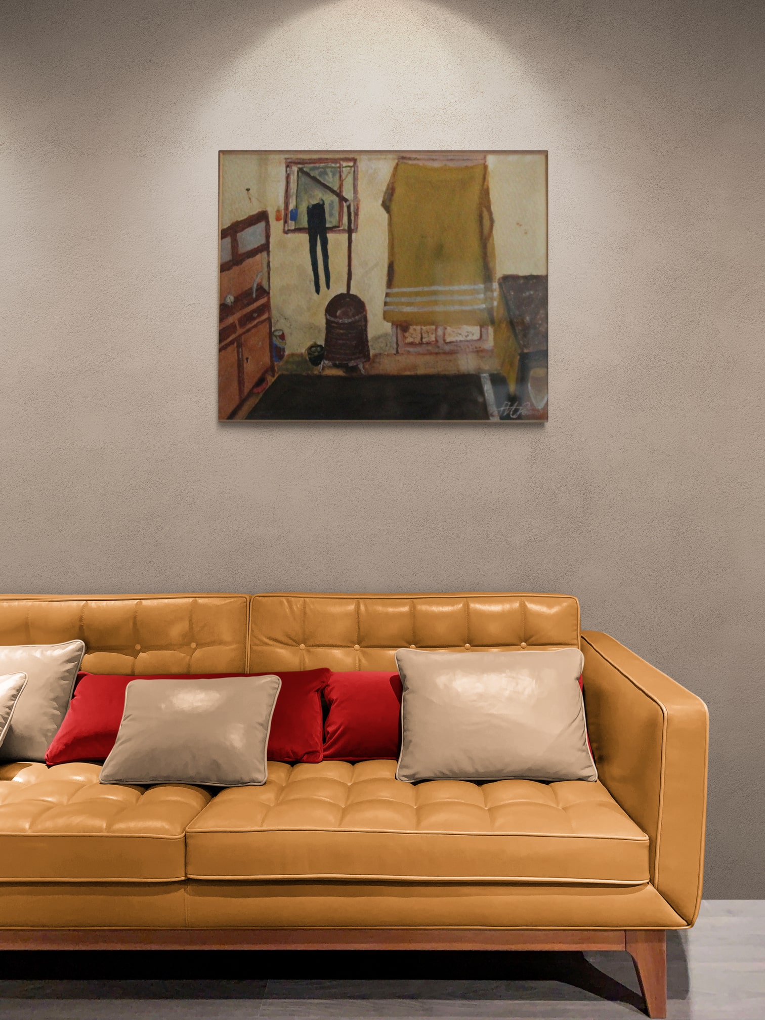 Vintage Spanish cottage interior painting