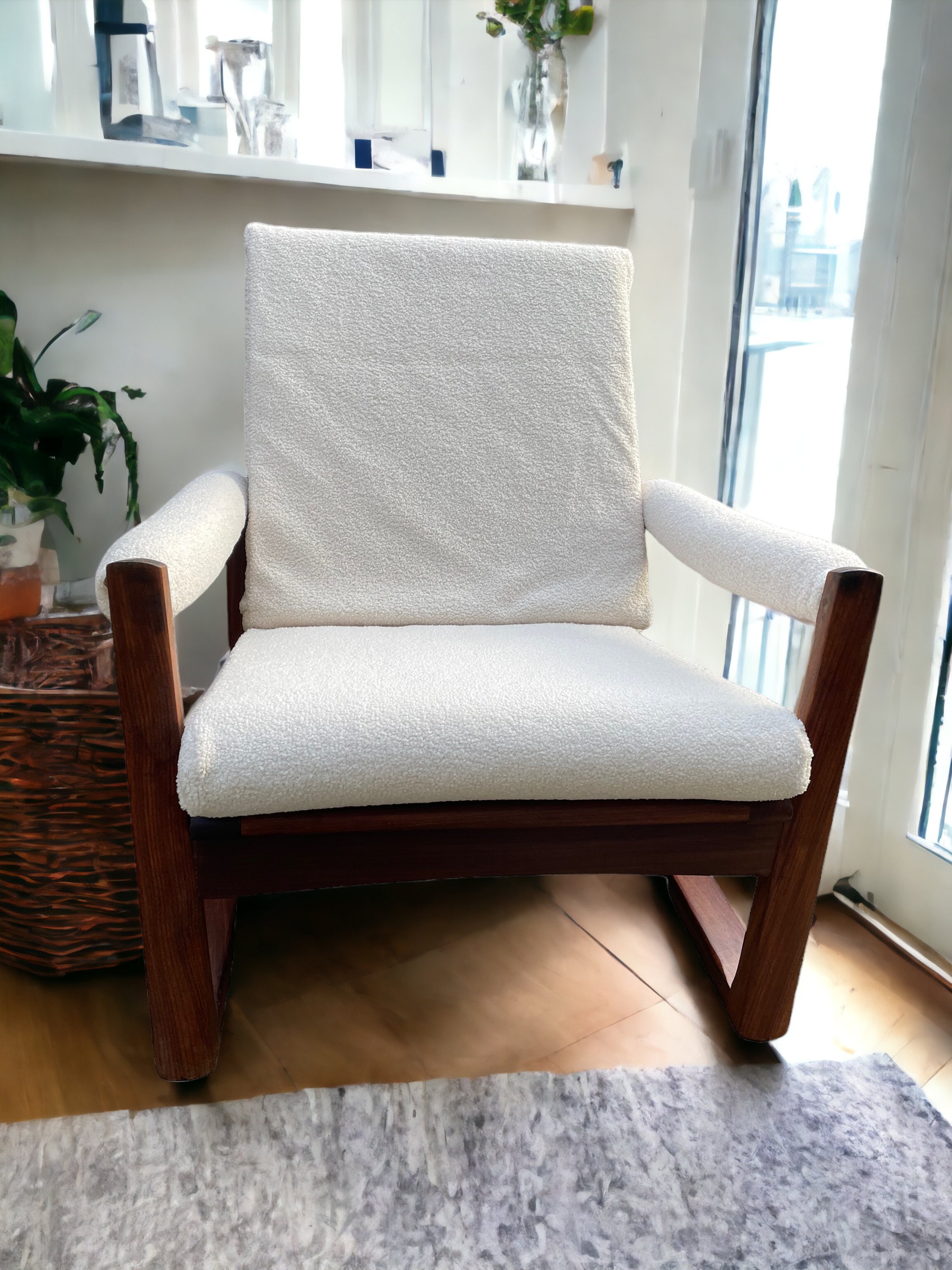 Midcentury Guy Rogers Afromosia Teak Lounge Chair