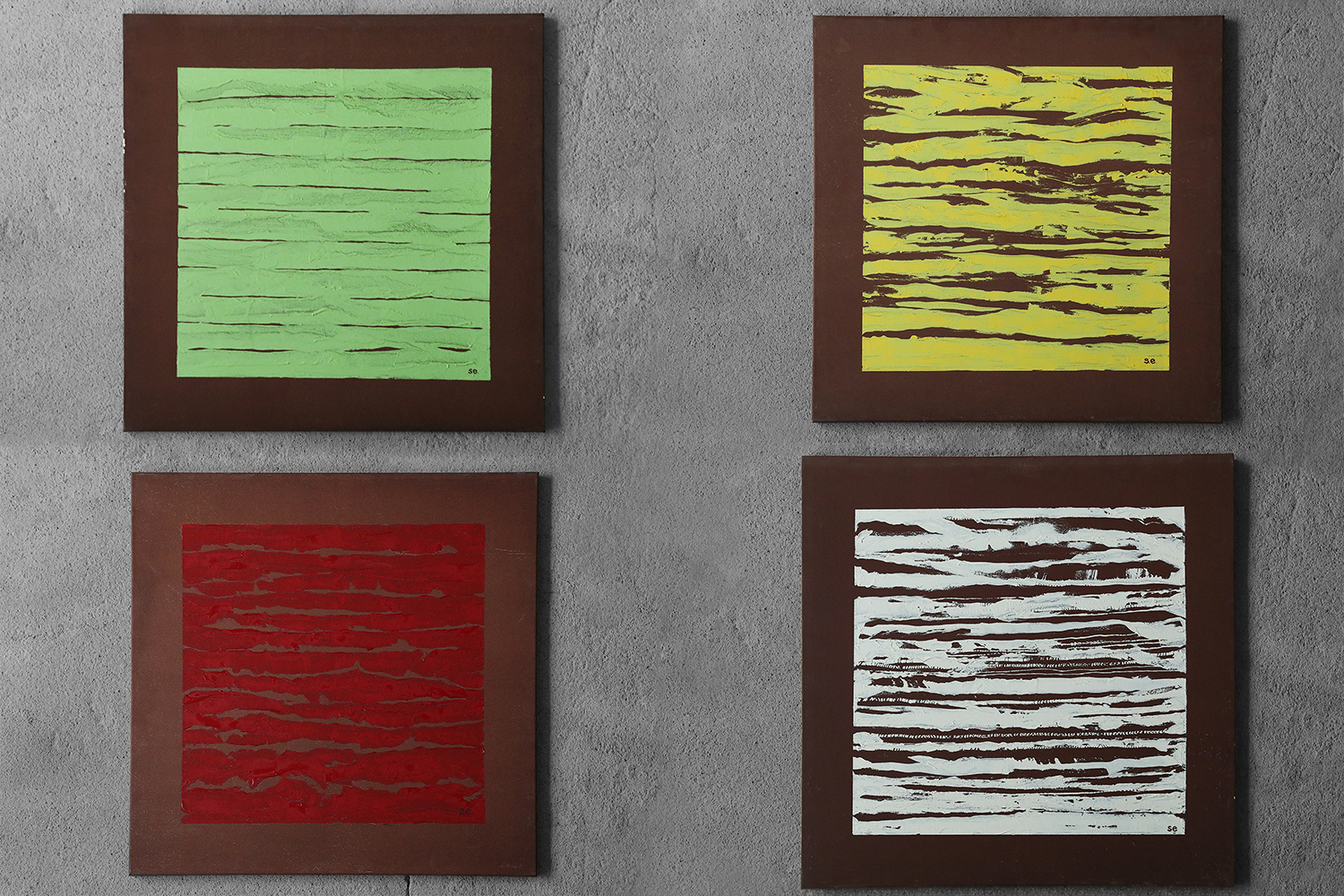 Ewa Söderström, Fyra årstiderna, Series of 4 Oil Paintings on Canvas