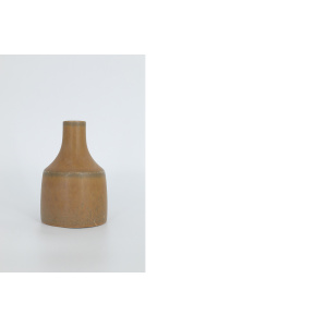 Small Mid-Century Scandinavian Modern Collectible Caramel Stoneware Vase by Gunnar Borg for Höganäs Keramik, 1960s