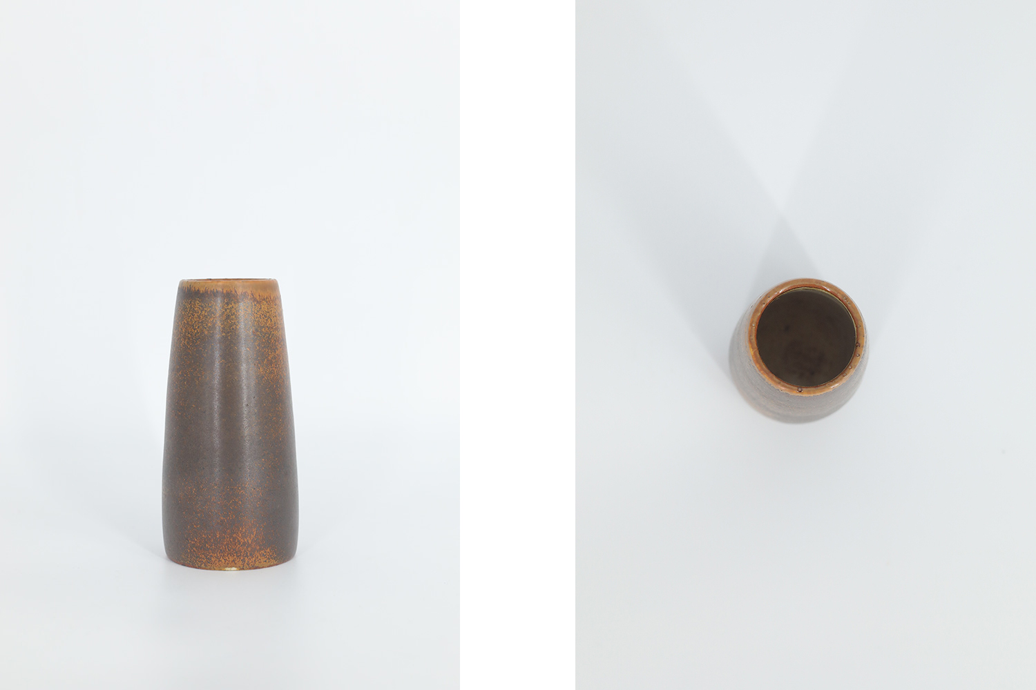 Small Mid-Century Scandinavian Modern Collectible Chocolate Stoneware Vase by Gunnar Borg for Höganäs Keramik, 1960s