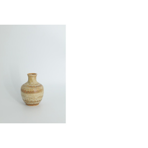 Mid-Century Scandinavian Modern Collectible Small Beige Stoneware Vase by Gunnar Borg for Höganäs Keramik, 1960s