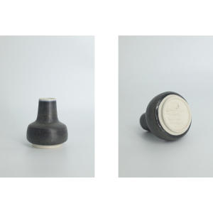 Mid-Century Scandinavian Modern Collectible Small Anthracite Stoneware Vase by Gunnar Borg for Höganäs Keramik, 1960s