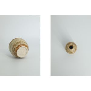 Mid-Century Scandinavian Modern Collectible Small Beige Stoneware Vase by Gunnar Borg for Höganäs Keramik, 1960s