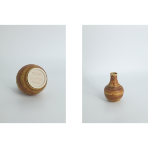 Mid-Century Scandinavian Modern Collectible Small Brown Stoneware Vase by Gunnar Borg for Höganäs Keramik, 1960s