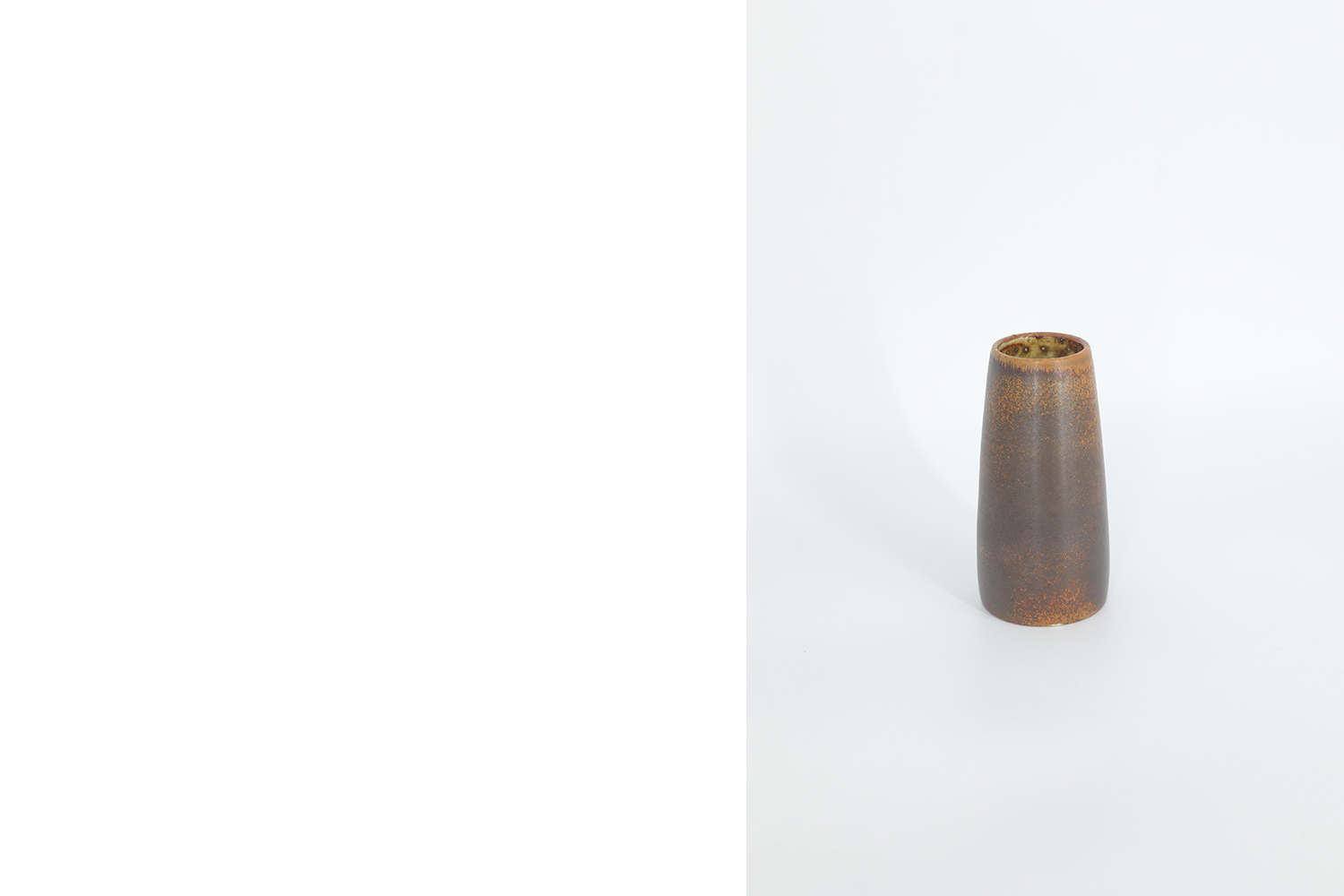 Small Mid-Century Scandinavian Modern Collectible Chocolate Stoneware Vase by Gunnar Borg for Höganäs Keramik, 1960s