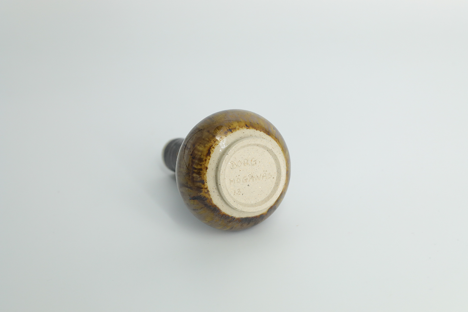 Mid-Century Scandinavian Modern Collectible Small Stoneware Vase No. 13 by Gunnar Borg for Höganäs Keramik, 1960s