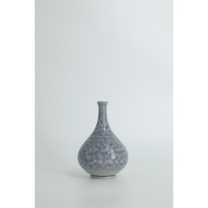 Mid-Century Scandinavian Modern Collectible Small Azure Stoneware Vase by Gunnar Borg for Höganäs Keramik, 1960s