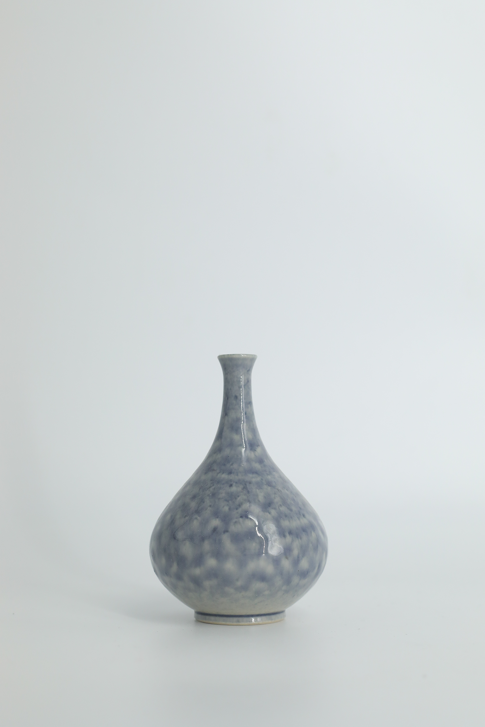 Mid-Century Scandinavian Modern Collectible Small Azure Stoneware Vase by Gunnar Borg for Höganäs Keramik, 1960s