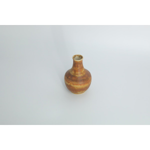 Mid-Century Scandinavian Modern Collectible Small Brown Stoneware Vase by Gunnar Borg for Höganäs Keramik, 1960s