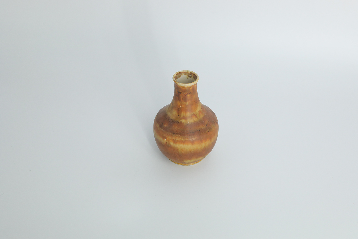 Mid-Century Scandinavian Modern Collectible Small Brown Stoneware Vase by Gunnar Borg for Höganäs Keramik, 1960s