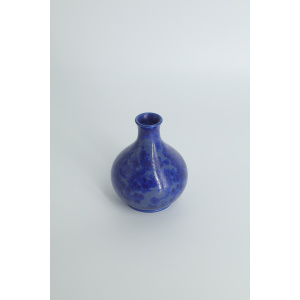 Small Mid-Century Scandinavian Modern Collectible Sapphire Stoneware Vase No. 14-11-2000 by Gunnar Borg for Höganäs Ceramics, 1960s