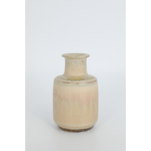 Small Mid-Century Scandinavian Modern Collectible Sand Stoneware Vase by Gunnar Borg for Höganäs Keramik, 1960s