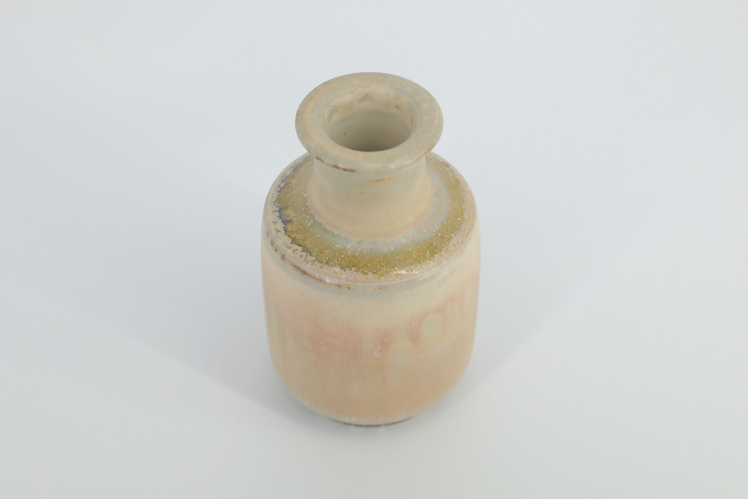 Small Mid-Century Scandinavian Modern Collectible Sand Stoneware Vase by Gunnar Borg for Höganäs Keramik, 1960s