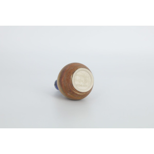 Small Mid-Century Scandinavian Modern Collectible Blue & Brown Stoneware Vase by Gunnar Borg for Höganäs Keramik, 1960s