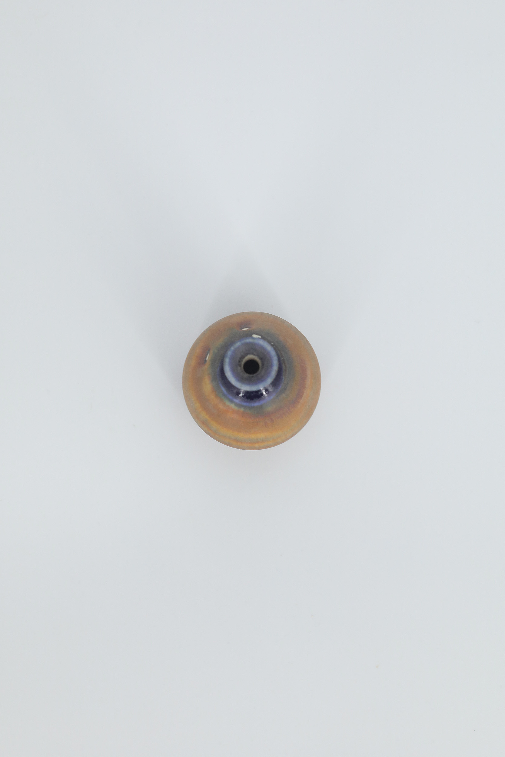 Small Mid-Century Scandinavian Modern Collectible Blue & Brown Stoneware Vase by Gunnar Borg for Höganäs Keramik, 1960s