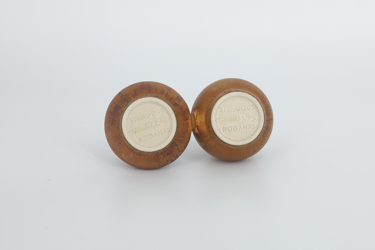 Small Mid-Century Scandinavian Modern Collectible Double Brown Stoneware Vase by Gunnar Borg for Höganäs Keramik, 1960s