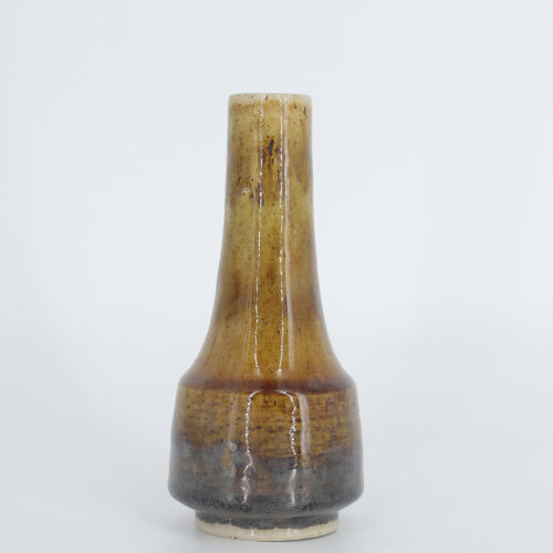 Small Mid-Century Scandinavian Modern Collectible Glazed Brown Stoneware Vase No. 3 by Gunnar Borg for Höganäs Ceramics, 1960s