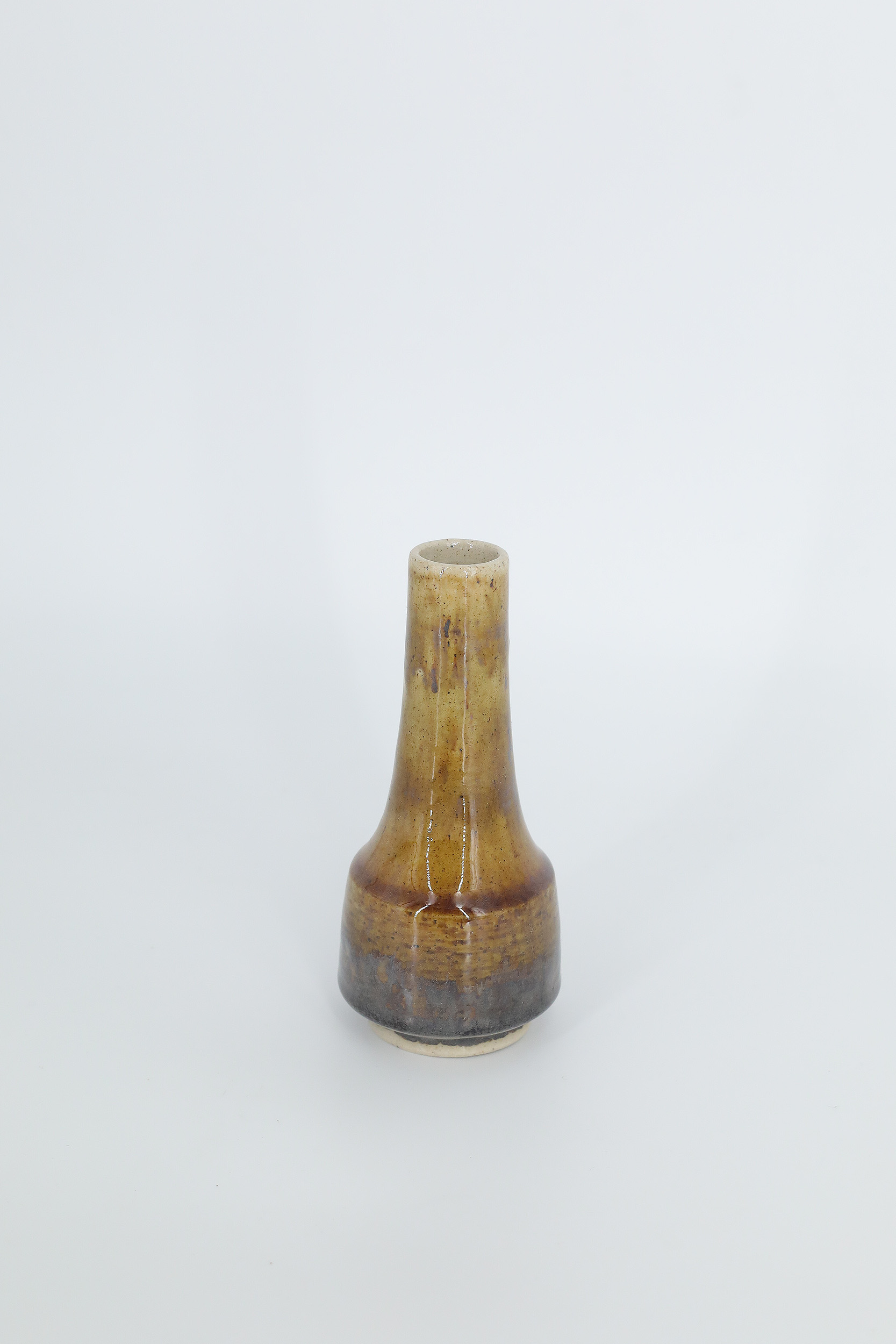 Small Mid-Century Scandinavian Modern Collectible Glazed Brown Stoneware Vase No. 3 by Gunnar Borg for Höganäs Ceramics, 1960s