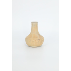 Small Mid-Century Scandinavian Modern Collectible Sandy Brown Stoneware Vase by Gunnar Borg for Höganäs Keramik, 1960s