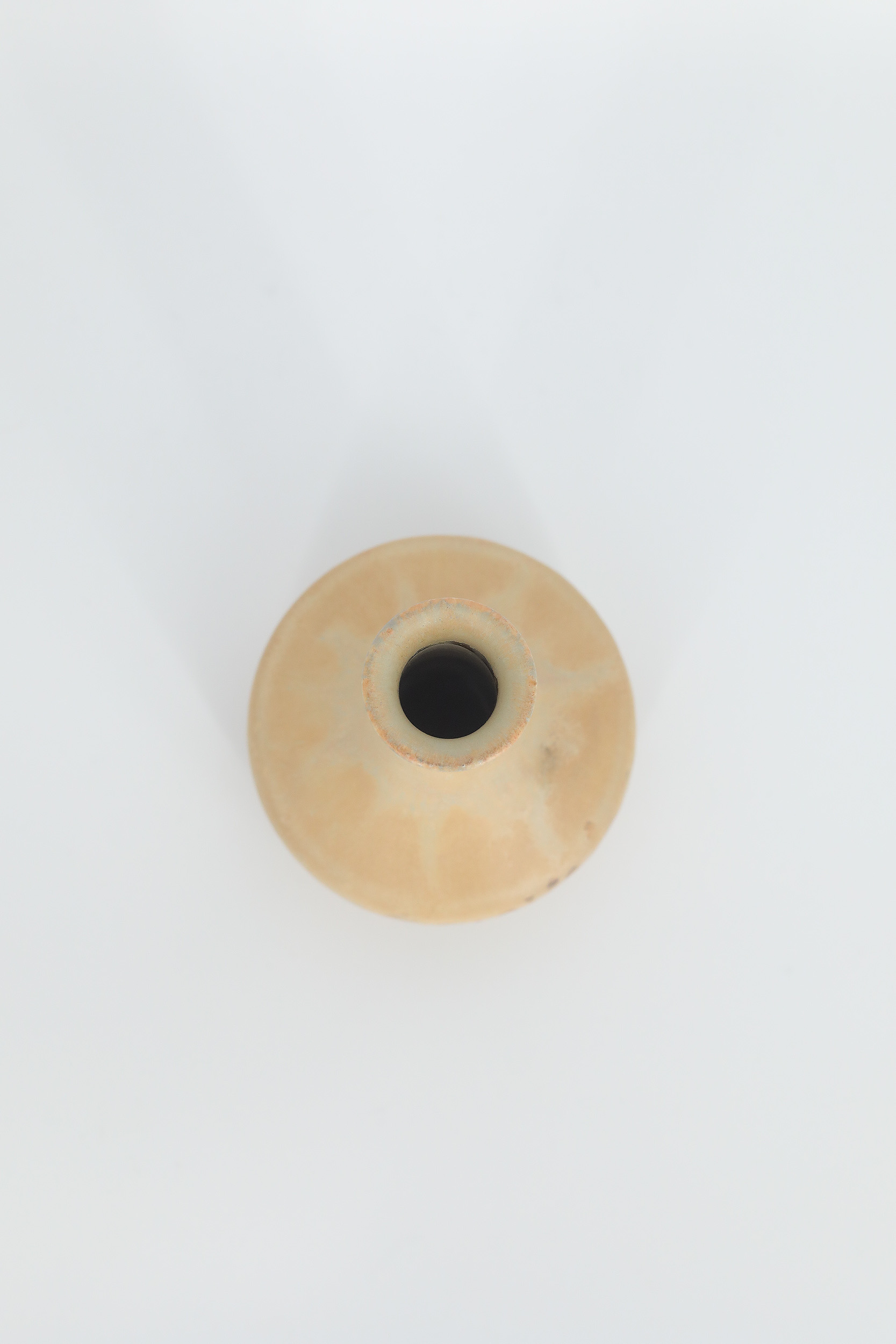 Small Mid-Century Scandinavian Modern Collectible Sandy Brown Stoneware Vase by Gunnar Borg for Höganäs Keramik, 1960s