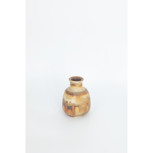 Small Mid-Century Scandinavian Modern Collectible Brown Stoneware Vase by Gunnar Borg for Höganäs Keramik, 1960s