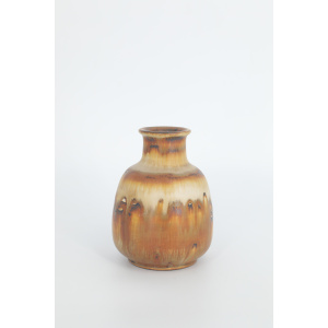 Small Mid-Century Scandinavian Modern Collectible Brown Stoneware Vase by Gunnar Borg for Höganäs Keramik, 1960s